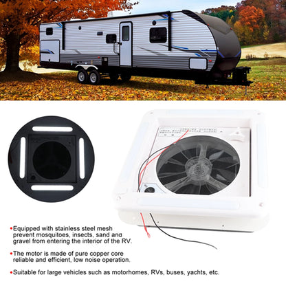 Hurhomes-Ventilateur de Plafond à Commande Manuelle, 12V, 2 Voies d'Étirement, avec Lumière LED, pour Automobiles Bus 11x11 Pouces