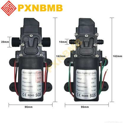 pompe à eau 12v Pompe à membrane haute pression Dc 12V 120PSI 60W 5L/Min, Mini pompe électrique auto-amorçante, Machine à laver à eau, pulvérisation de pesticides