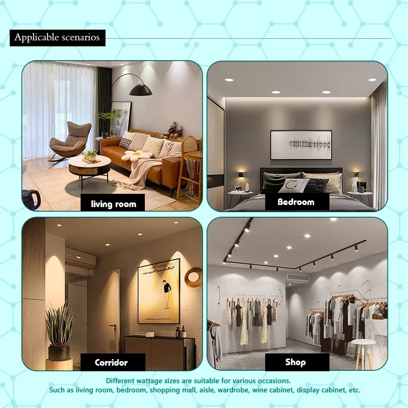 LED Downlight 5W 9W 12W 15W 18W corps blanc rond LED plafonnier DC 12V 24V AC 110V 220V chambre cuisine éclairage LED intérieur