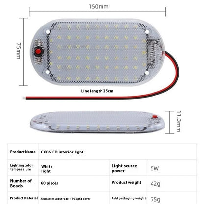 Barres LED pour plafond de voiture, éclairage de toit universel 12v-85v 1 pièce, adapté à l'intérieur de camping-car et à la lampe de lecture