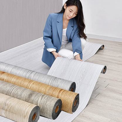 Autocollants de sol auto-adhésifs en PVC, Grain de bois, imperméables, pour salon, chambre à coucher, armoire, épaississement de la maison, 3/10m