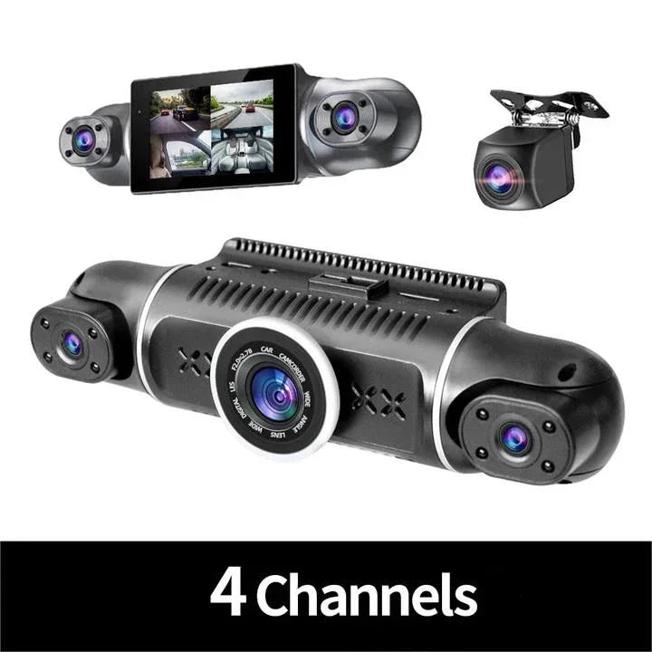 Caméra de tableau de bord DVR pour voiture, WiFi, GPS, FHD, 4 objectifs x 1080P, moniteur de stationnement 24 heures, enregistreur vidéo en boucle, Vision nocturne, boîte noire