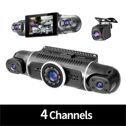 Caméra de tableau de bord DVR pour voiture, WiFi, GPS, FHD, 4 objectifs x 1080P, moniteur de stationnement 24 heures, enregistreur vidéo en boucle, Vision nocturne, boîte noire