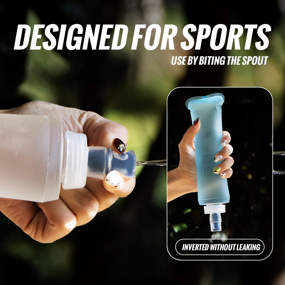 WRELS 250ml 500ml flacon souple pliant bouteille d'eau pliable TPU sans BPA Sport de plein air sac d'eau Portable course Camping