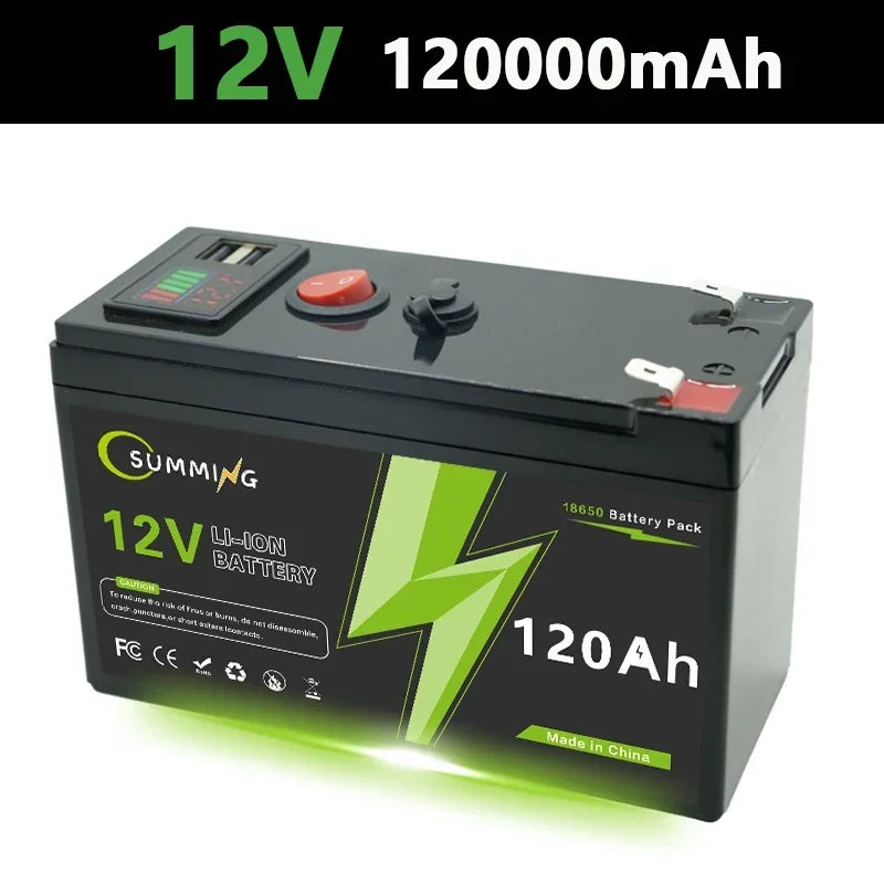 LiFePO4 12V 150Ah  Rechargeable Lithium Battery,Built-in BMS,Perfect for Ride on Toys,solar panels,Fish Finders,Power Wheels