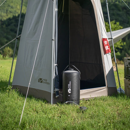 MOBI GARDEN-Sac de douche de camping portable avec pompe à pied à pression et tuyau, sac à dos de douche solaire