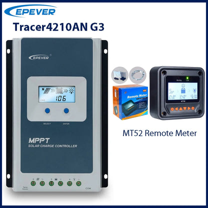 Contrôleur de Charge solaire MPPT 40A, tension de batterie 12V 24V, panneau solaire maximum, régulateur EPEVER 100V avec moniteur de données MT52
