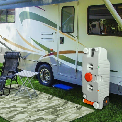 Réservoir d'eau portable pour camping-car 75 L avec roulettes, vidange et remplissage rapides, poignée pliante, pour camping, remorque, caravane – Livraison rapide locale