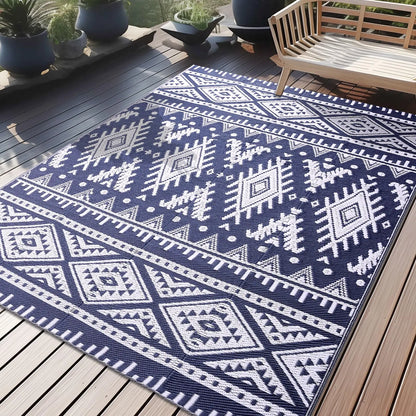 Kitinjoy Tapis extérieurs imperméables Tapis de paille en plastique extérieur Tapis de patio Boho Tapis extérieurs intérieurs pour patio Camp Pique-nique Balcon