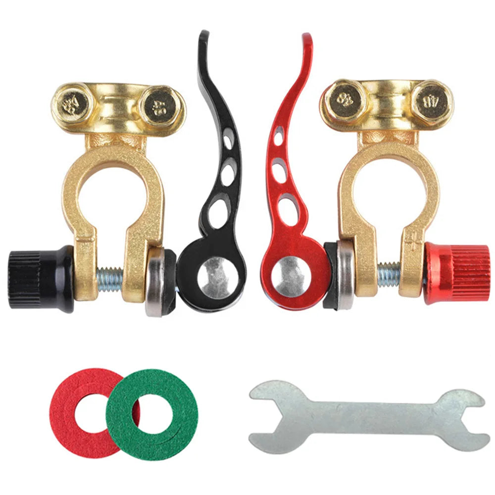 Pinces universelles de bornes de batterie à dégagement rapide 24V 12V, 2 pièces, poteau supérieur de voiture pour caravane bateau moto voiture accessoires de voiture