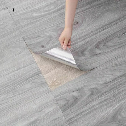 Paquet de 12 carreaux de sol en vinyle auto-adhésifs, revêtement et bâton imperméable, revêtement de sol en PVC aspect bois pour chambre à coucher, salon, décoration de la maison