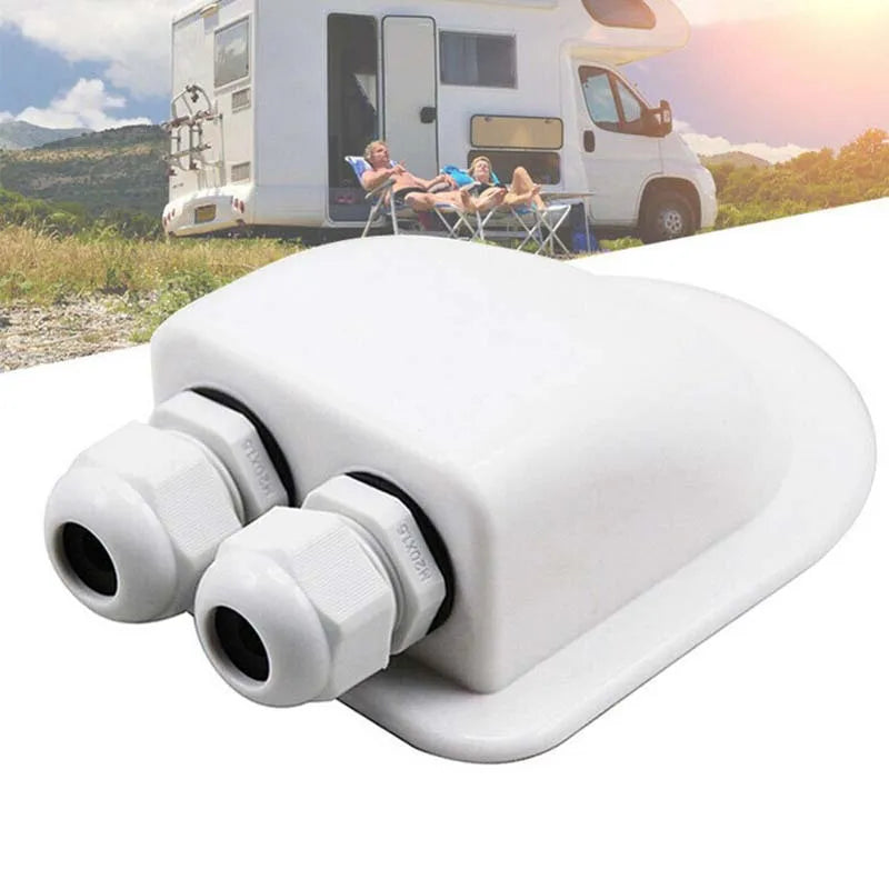 Boîte de presse-étoupe d'entrée de fil de toit simple/Double trou panneau solaire toit camping-car blanc noir caravane boîte de jonction de voiture solaire RV Yacht voiture