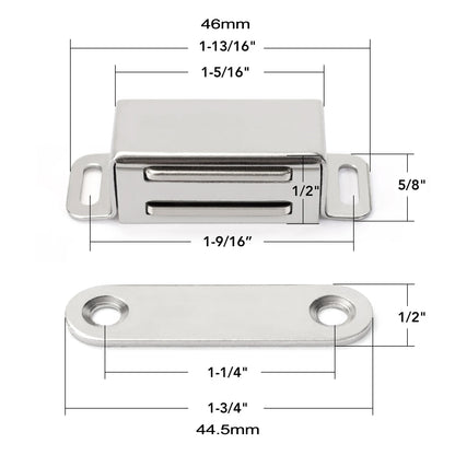 4 pièces en acier inoxydable armoire de cuisine porte aimant loquet meuble TV placard et autres meubles porte tiroir loquet magnétique