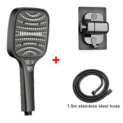 Pommeau de douche Turbo pressurisé, 8 Modes, grand panneau de 12cm, pomme de douche à économie d'eau, antidéflagrant, filtre ABS épais