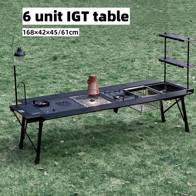 Tryhomy Camping en plein air IGT Table IGT 6 unité Table Portable en alliage d'aluminium ultraléger pliable bureau de Camping barbecue pique-nique IGT Table nouveau