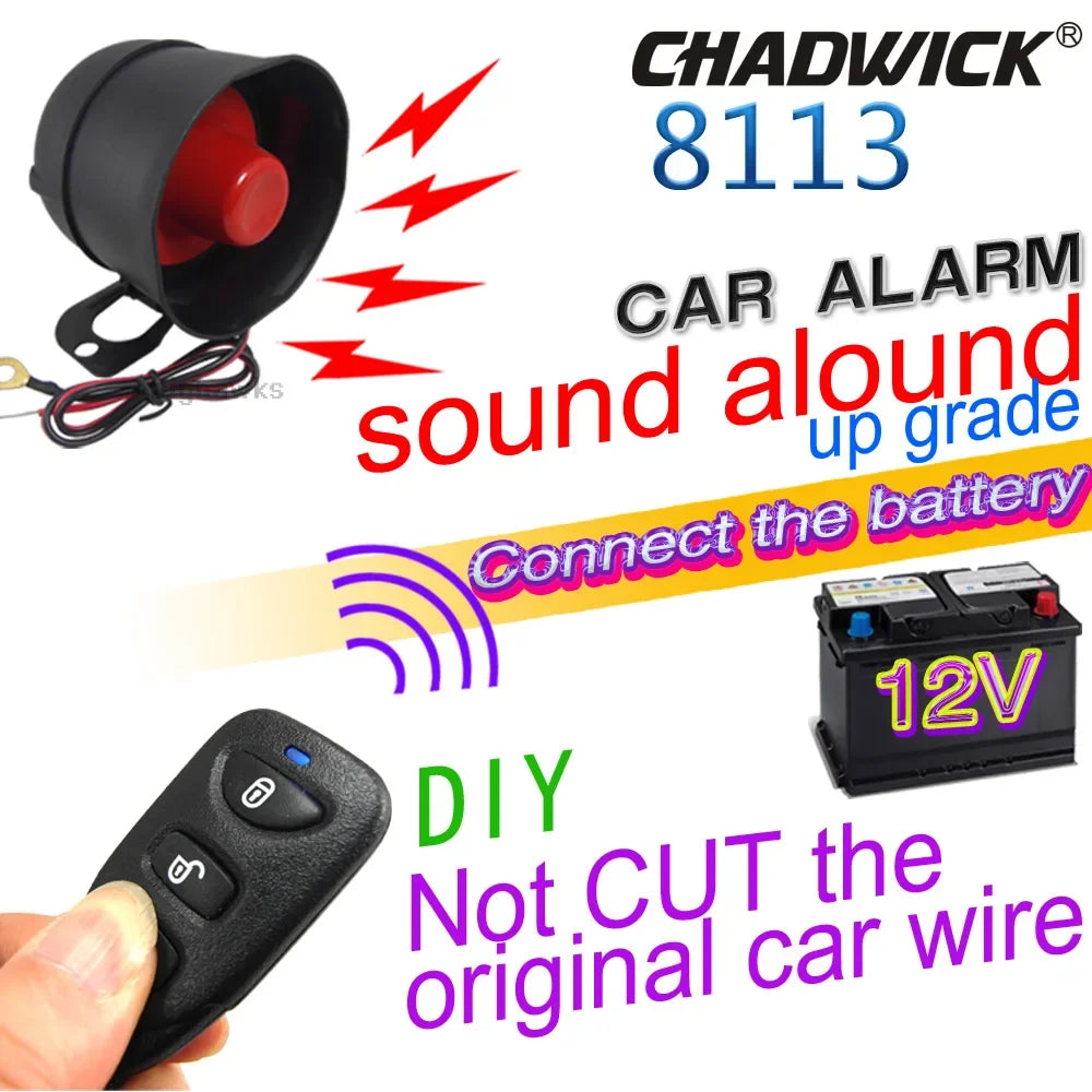 Système d'alarme antivol pour voiture et moto, protection de sécurité pour véhicule, 2 télécommandes, 12V, 1 voie