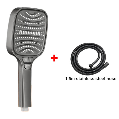 Pommeau de douche Turbo pressurisé, 8 Modes, grand panneau de 12cm, pomme de douche à économie d'eau, antidéflagrant, filtre ABS épais