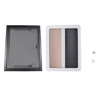 Fenêtre RV 600x450MM avec écran fenêtre enfichable RV avec verre trempé noir alliage d'aluminium fenêtres de camping-car caravane RV