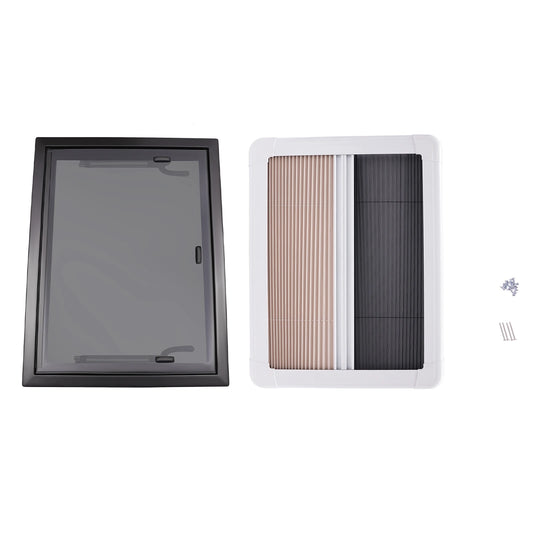 Fenêtre RV 600x450MM avec écran fenêtre enfichable RV avec verre trempé noir alliage d'aluminium fenêtres de camping-car caravane RV