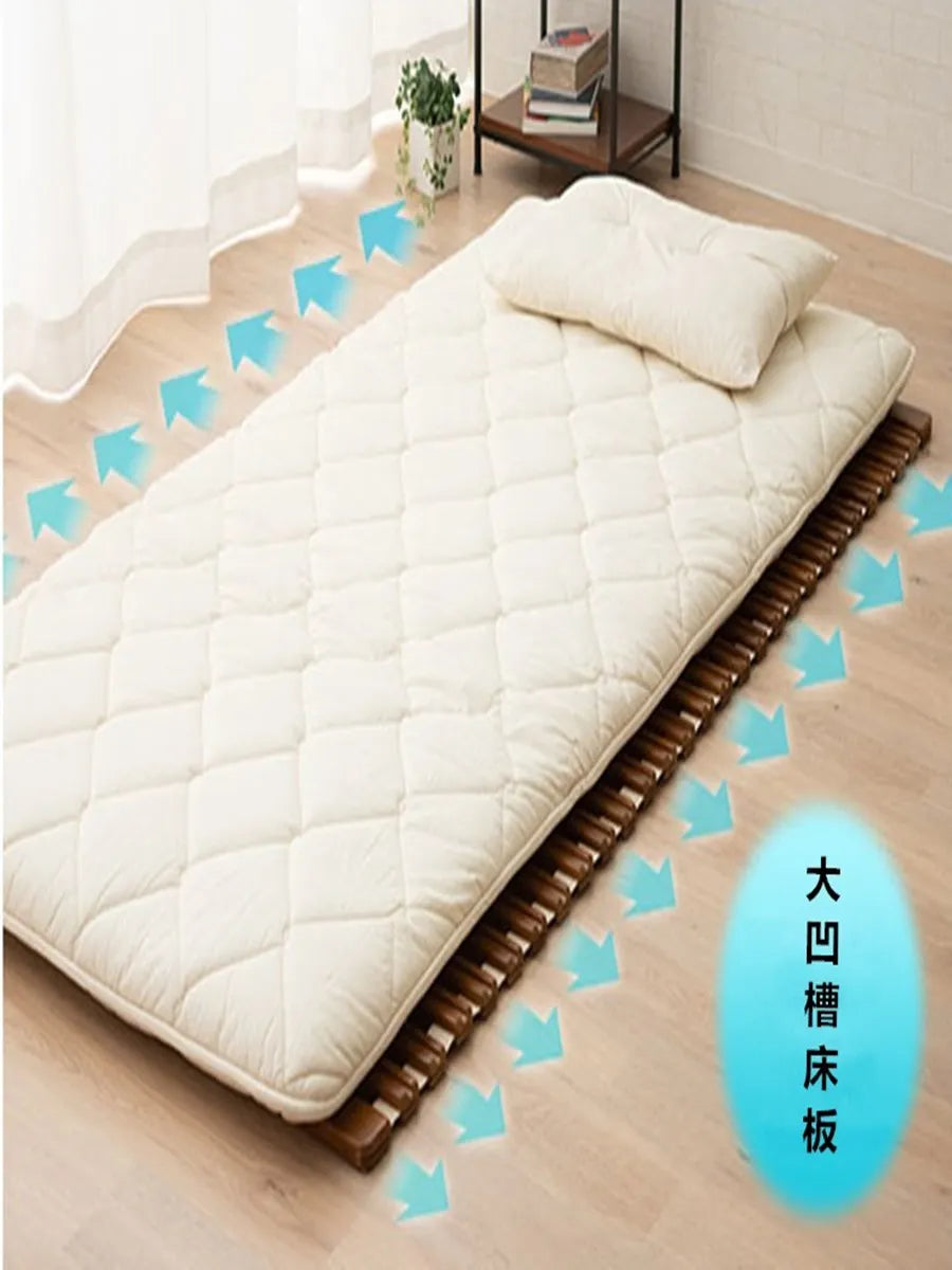 Support de lattes de lit à lattes en bois massif de Paulownia, carbonisé japonais, pour matelas Futon, Tatami de couchage au sol, planche pliante