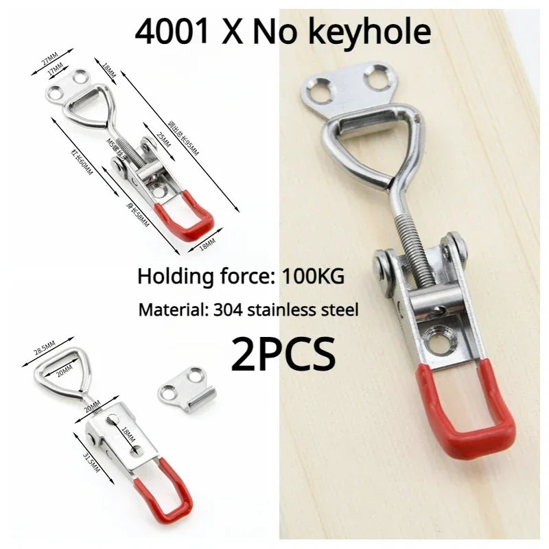 Fixations boîte à outils réglable, boîte à outils, loquet à bascule en métal, fermoir à dégagement rapide, pince antidérapante, outils de serrage à bascule Push Pull 2 pièces