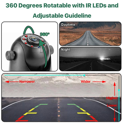 GreenYi-Caméra de recul sans fil à attelage magnétique, WiFi 5G, vision nocturne, aste, remorque, camions, iPhone, Android