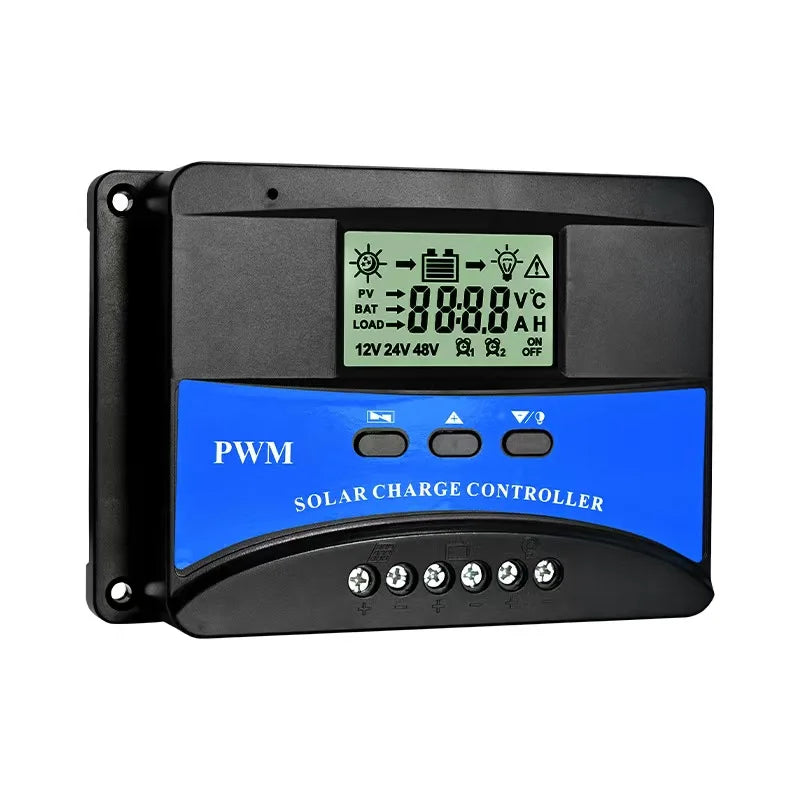 Contrôleur de Charge solaire 10A 20A 30A 12V 24V 48V, régulateur PV PWM, contrôleur de Charge et de décharge solaire pour Lifepo4, Lithium, plomb et acide