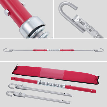 Barre de remorquage de voiture de 3 tonnes avec collier à ressort, coupleur de remorquage rigide Anti-arrière de 1.8m, tampon bidirectionnel, poteaux de remorquage de remorque en acier