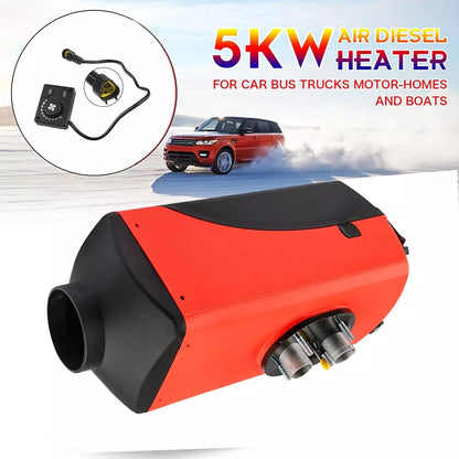 Chauffage d'air Diesel 2/5kw, 12V/24V, Compatible avec réservoir de 10l, chauffage de stationnement Diesel, écran LCD et télécommande pour camions et bateaux
