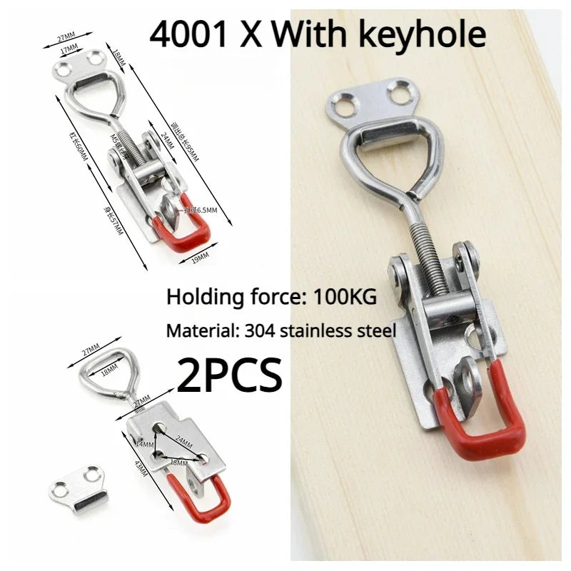 Fixations boîte à outils réglable, boîte à outils, loquet à bascule en métal, fermoir à dégagement rapide, pince antidérapante, outils de serrage à bascule Push Pull 2 pièces