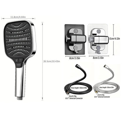 Pommeau de douche Turbo pressurisé, 8 Modes, grand panneau de 12cm, pomme de douche à économie d'eau, antidéflagrant, filtre ABS épais