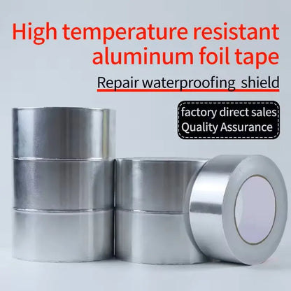 1 rouleau de ruban d'aluminium résistant aux hautes températures, imperméable et résistant à l'huile, arranget résistant au soleil, peut être cassé par Han