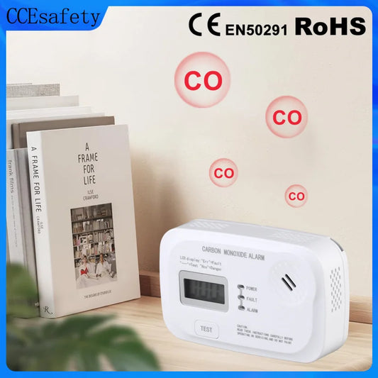 Détecteur de monoxyde de carbone EN50291, capteur de CO Portable, alarme de monoxyde de carbone pour maison, camping-car, voyage, Garage, affichage LCD, piles AA