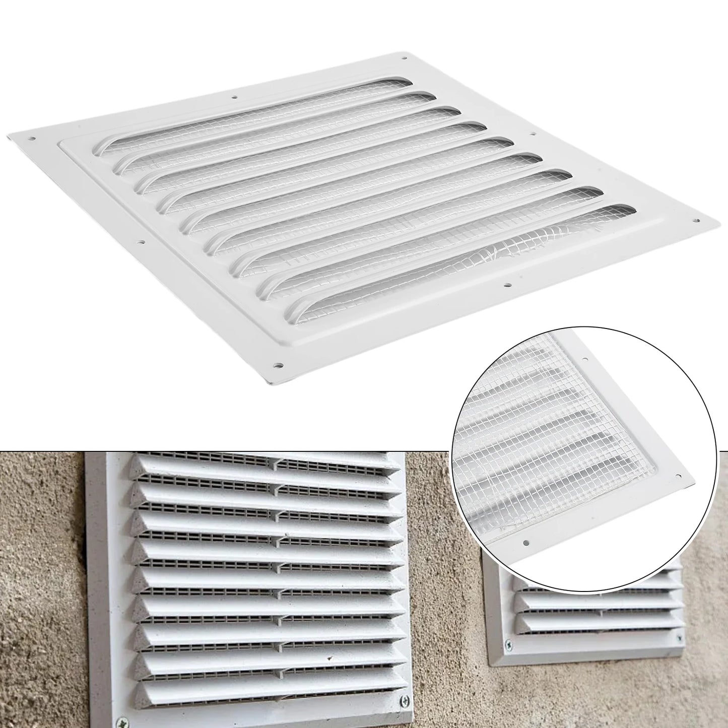 Grille d'aération en métal, couvercles de Ventilation, Grilles en aluminium, conduit de chauffage, évents de refroidissement, plaque d'écran anti-insectes, évents d'air