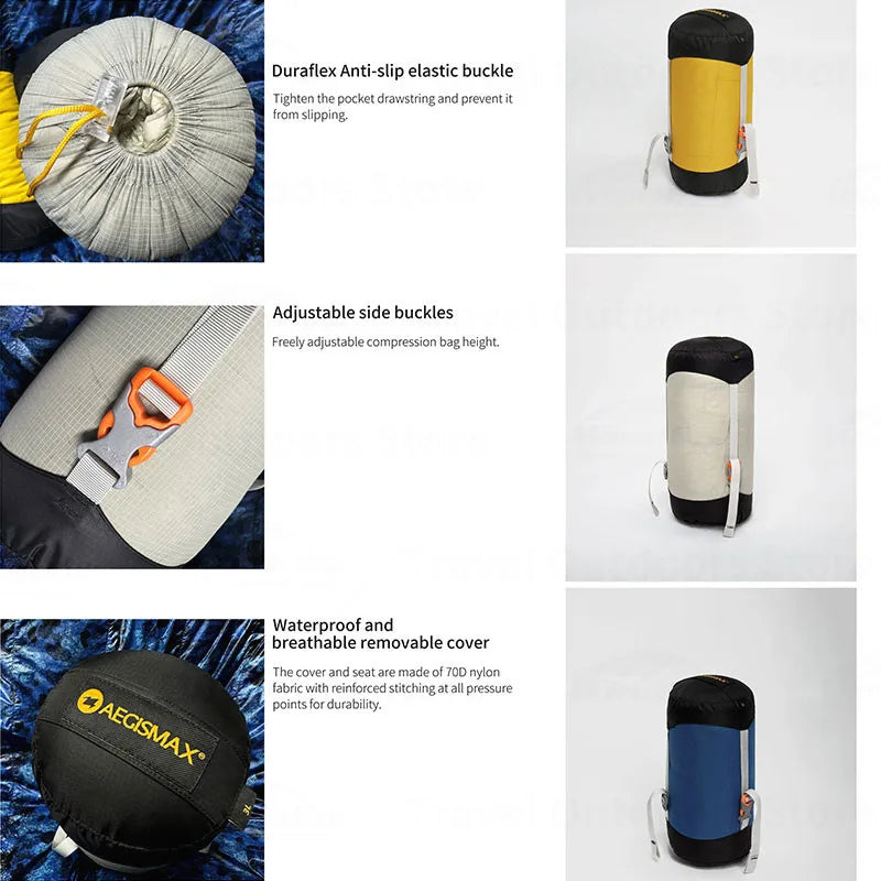 GISMAX-Sac de compression imperméable en nylon, sac de couchage de camping, accessoires de rangement, extérieur, ultra léger, 1,5 L-45L