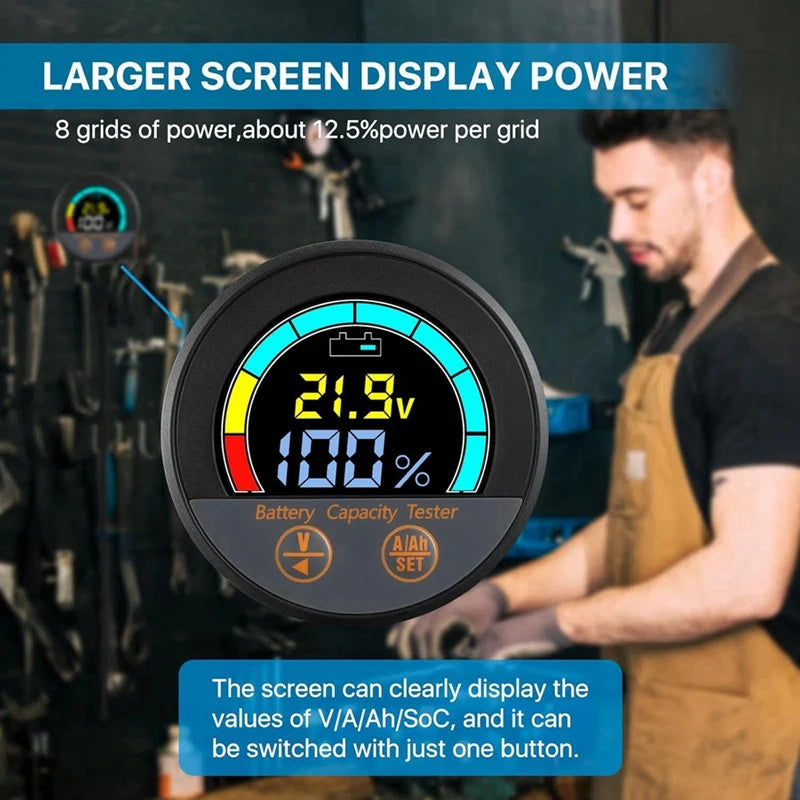 ABSU – testeur de batterie étanche IP67, 10-100V, avec Shunt 100A, moniteur de capacité d'économie d'énergie V/A/Soc/Ah pour Lithium, Lifepo4