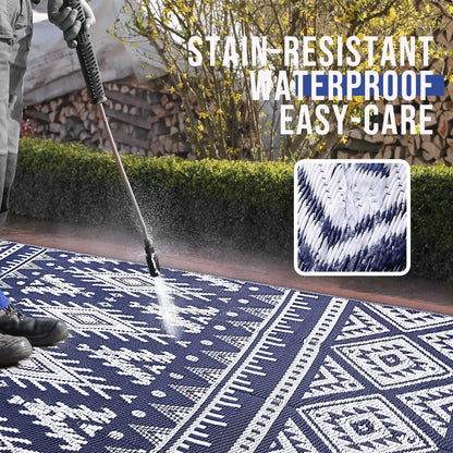 Kitinjoy Tapis extérieurs imperméables Tapis de paille en plastique extérieur Tapis de patio Boho Tapis extérieurs intérieurs pour patio Camp Pique-nique Balcon