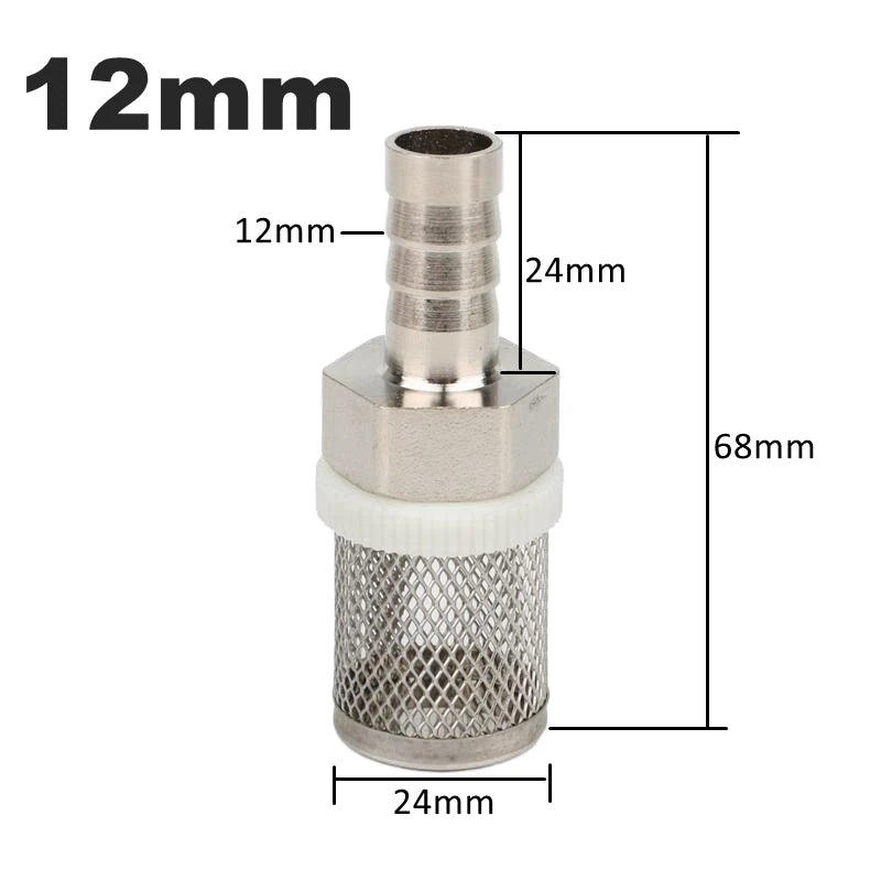 Filtre de tuyau en acier inoxydable, 8 ~ 20mm, filtre à mailles, filtre d'irrigation, lavage de voiture, Aquarium, réservoir de poissons, pompe à eau, filtrage