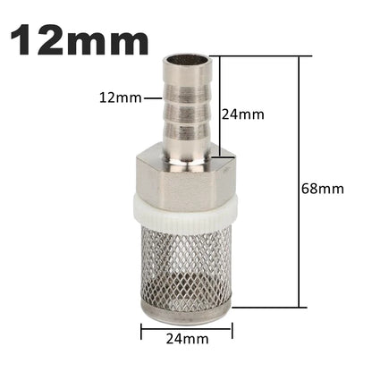 Filtre de tuyau en acier inoxydable, 8 ~ 20mm, filtre à mailles, filtre d'irrigation, lavage de voiture, Aquarium, réservoir de poissons, pompe à eau, filtrage