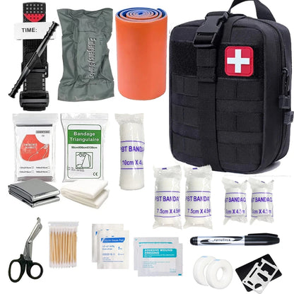 Kit de premiers secours IFAK avec garrot, Kit médical EMT IFAK, sac à dos de survie d'urgence, fournitures d'équipement de Camping, 70 pièces