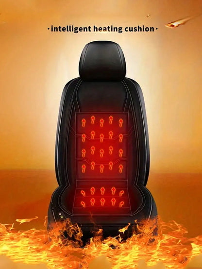 Coussin de siège chauffant universel pour voiture, 1 pièce, 12V/24V, coussin chaud d'hiver en velours pour un seul siège