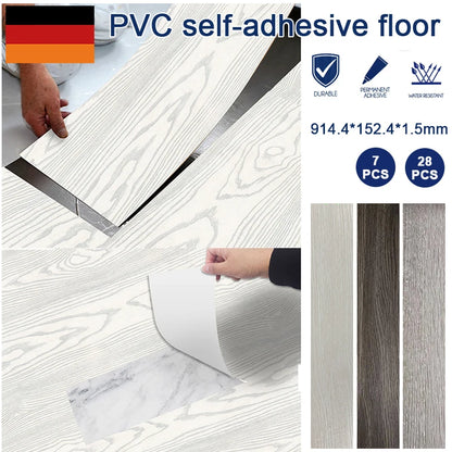 Autocollants muraux auto-adhésifs en PVC, 28/7 pièces, Grain de bois, papier peint pour salon, toilettes, cuisine, décoration de sol, autocollant étanche
