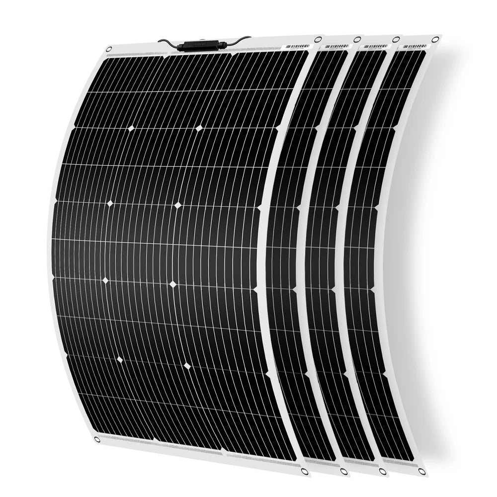 DOKIO 4 pièces 100W panneau solaire 18V panneaux flexibles monocristallins adaptés au camping, installation RV peut charger des piles 12V
