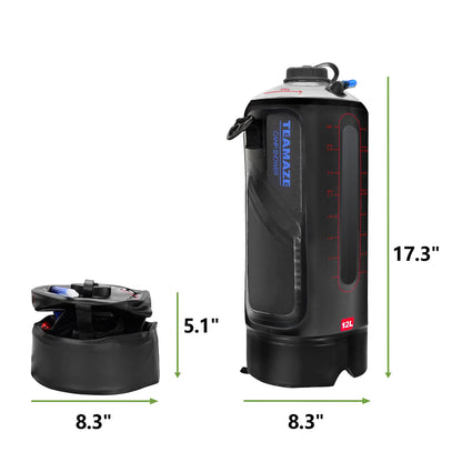 Douche de Camping 12L, sac de douche de Camp Portable avec couvercle à vis amélioré, pompe à pression automatique, fenêtre de niveau d'eau, douche solaire pour la plage