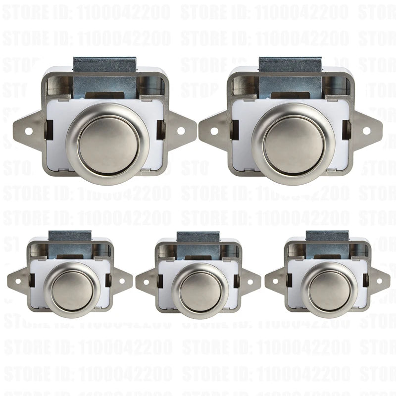 Loquets à bouton-poussoir de 26mm, 5 pièces, loquet de porte d'armoire, serrure poussoir de voiture de camping-car sans clé pour armoire de camping-car