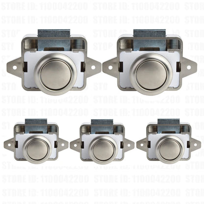 Loquets à bouton-poussoir de 26mm, 5 pièces, loquet de porte d'armoire, serrure poussoir de voiture de camping-car sans clé pour armoire de camping-car