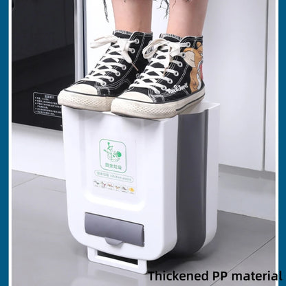 Poubelle pliante suspendue de cuisine, 1 pièce, armoire domestique, panier de rangement suspendu, Classification créative, poubelle suspendue