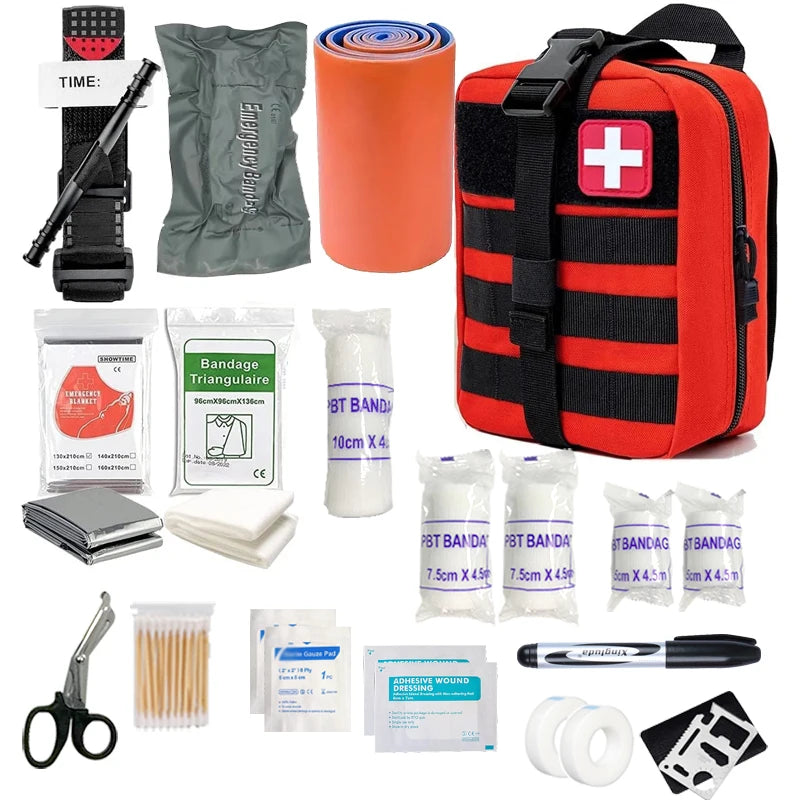 Kit de premiers secours IFAK avec garrot, Kit médical EMT IFAK, sac à dos de survie d'urgence, fournitures d'équipement de Camping, 70 pièces