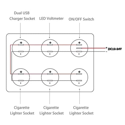Allume-cigare multi-panneau 12V, prise de courant, prise de chargeur USB 4,2a, voltmètre, panneau de commutation pour camion, camping-car, Marine
