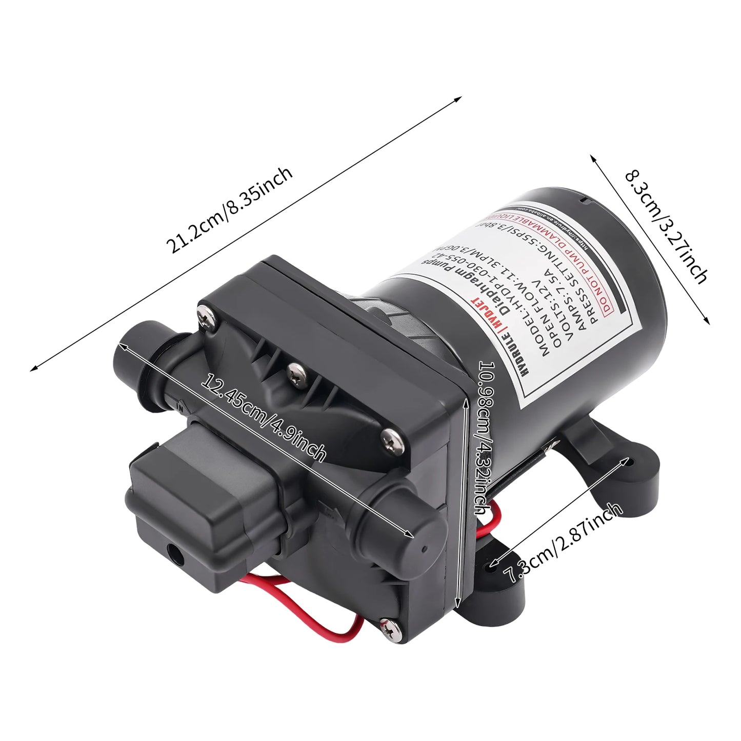 Pompe à membrane 12V, pompe à eau auto-amorçante DC, pompe à pression pour jardin et camping-car